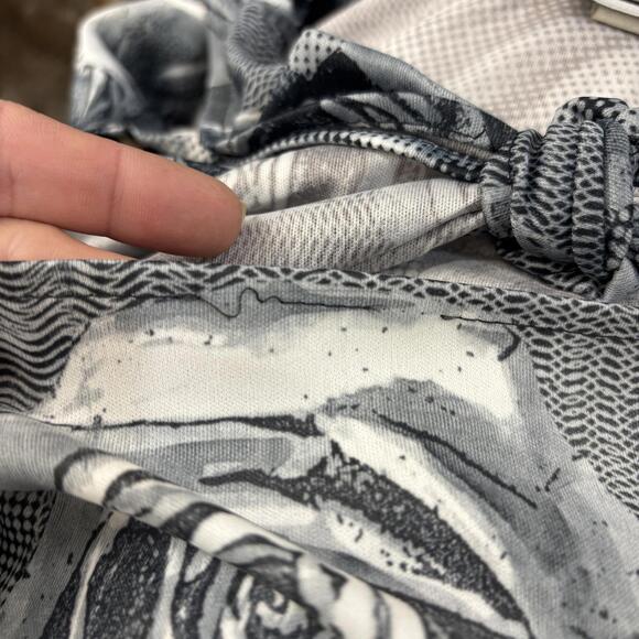 Vtg 90s/y2k cropped rose print cropped front tie blouse sz medium - Picture 8 of 8